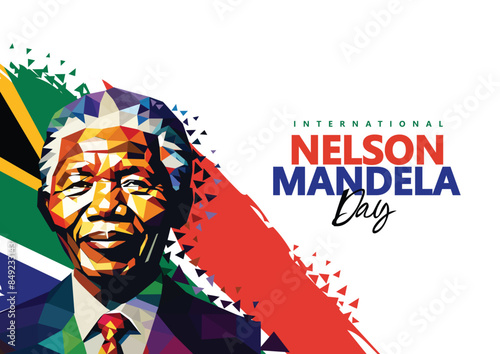 Adobe Illustrator Artworknew happy Nelson Mandela International Day 18th July abstract Vector illustration design white background
