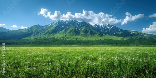 Green Mountains and Blue Sky