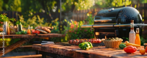 Outdoor cooking class with barbecue experts, grilling and culinary delights, 4K hyperrealistic photo.