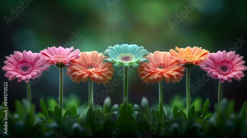 Background of colorful blossoming flowers with gentle petals and pleasant aroma growing in the garden. Bright colors.