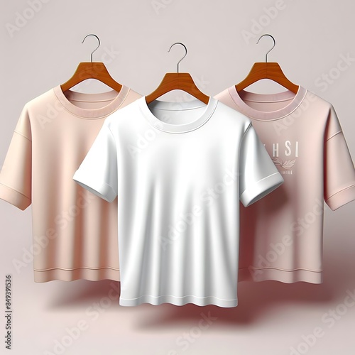 A group of ttemplate t shirt mockup on swingers vector.