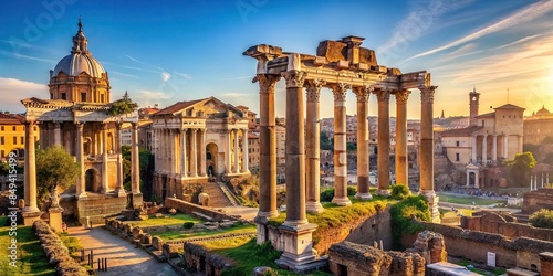 Rome ruins forum romain , ancient, architecture, historical, Roman Empire, pillars, columns