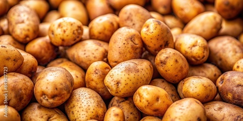 Close-up of multiple fresh potatoes , raw, organic, vegetable, agriculture, healthy, food, root, harvest, rustic, farm