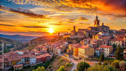 Sunset view of Escalinata del Ovalo in Teruel, Spain, sunset, Escalinata del Ovalo, Teruel, Spain, architecture, stairs, city