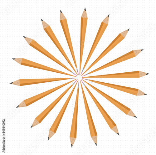Wektorowa illustracja ołówek z gumką w kole