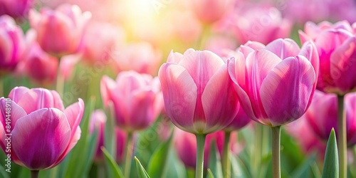 Pink tulip flowers in full bloom with a soft blurred background, pink, tulip, flowers, spring, vibrant, flora, garden, botany