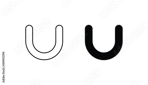 Union Of Two Set icon design with white background stock illustration