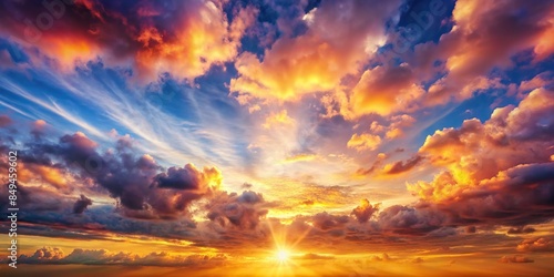 Real majestic sunrise sunset sky background with gentle colorful clouds, majestic, sunrise, sunset, sky, background, gentle