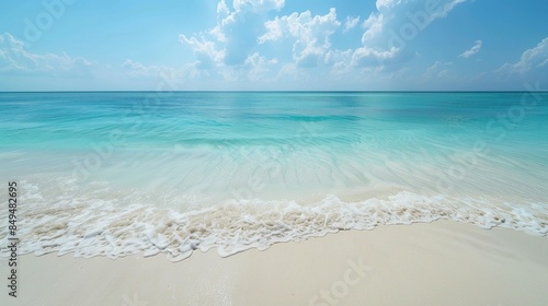 Sandy beach with tropical blue sea