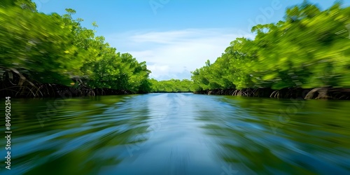 Exploring the Rich Biodiversity of Tropical Coastal Landscapes Mangrove Forests and Marine Life. Concept Tropical Ecosystems, Biodiversity Exploration, Coastal Landscapes, Marine Life