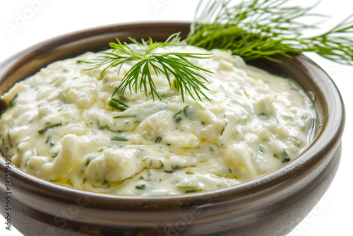 Tartar sauce bowl close-up, natural healthy gourmet, organic food. Culinary traditional ingredients