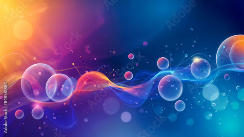 abstract background with sky, sun, air bubbles