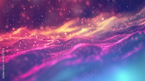 A colorful abstract background with bubbles and stars, AI