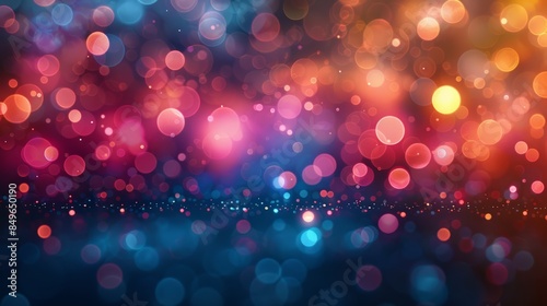A colorful bokeh background with a bright blue and red light, AI
