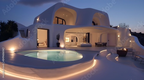 Luxury beach and Pool villa Santorini style