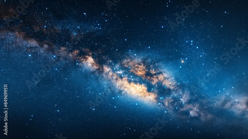 Captivating view of the Milky Way galaxy shining brightly in the starry night sky