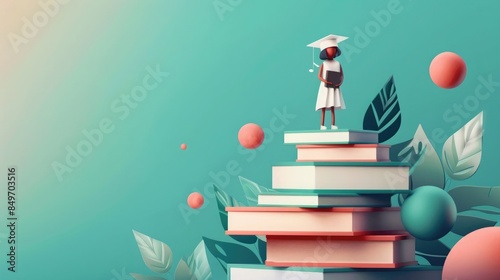 Educational Success and Career Achievement Concept Scene learning, growth, and professional accomplishments. The setting conveys a balance between academic pursuits and the professional world