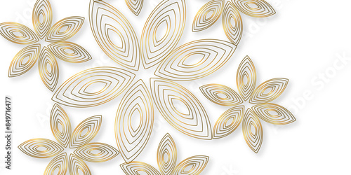 Intricate golden star shape mandalas set. Ethnic style vector graphic. Vector Beautiful Abstract Monochrome Floral Composition. Vintage baroque ornament. Retro pattern antique style.