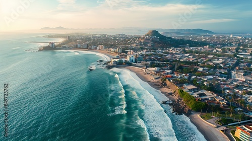 Aerial view of Mazatlan Sinaloa : Generative AI