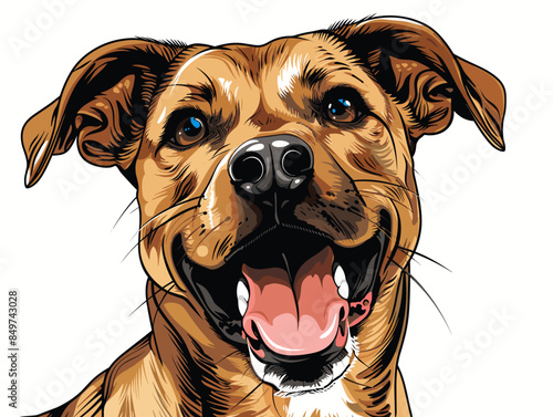 Portrait of a dog breed Staffordshire Terrier. Vector illustration