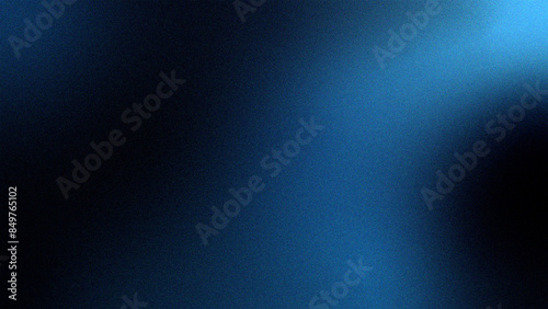 Dark blue grainy gradient background. Abstract dark blue wave gradient background with grain texture effect