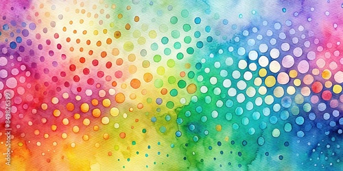 Colorful watercolor background with dot patterns and textures, background material, wallpaper, watercolor, dot, polka dot, circle