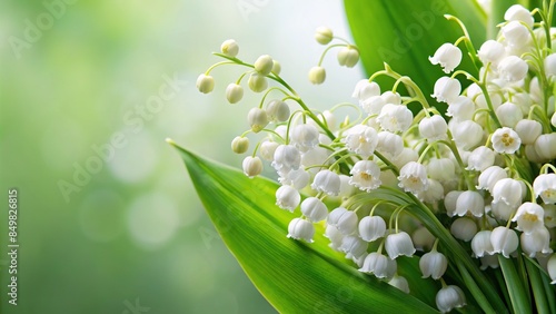 of white decorative Lily of the Valley flowers, Konwalia majowa, biale kwiaty, dekoracyjne, ilustracja, kwiaty, lilia