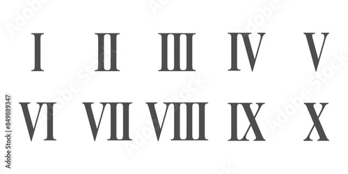 vector roman numeral icon set for various templates and designs