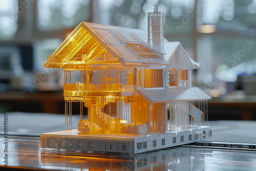 transparent house model architectures crafted using cutting edge 3D printer techniques for enhanced visualization