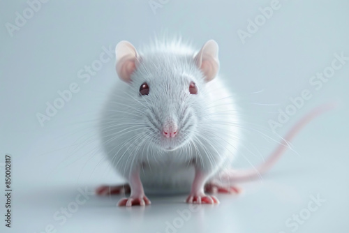 a white rat with pink eyes