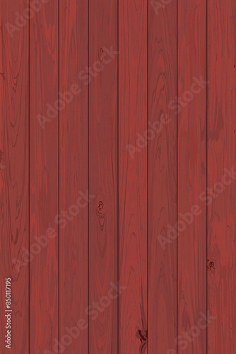 Cut timber panels red color distressed weathered graphic illustrated vertical background. Wooden texture pattern.