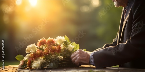 Coping with the loss of a family member attending the funeral and saying goodbye. Concept Grief, Family Support, Funeral Arrangements, Farewell Rituals, Coping Strategies