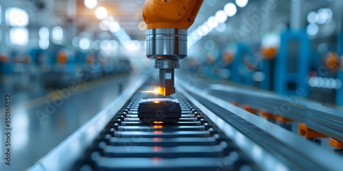 Optimizing Battery Production in a High-Tech Factory Using Industrial Automation and Robotics. Concept Battery Production, Industrial Automation, Robotics, High-Tech Factory, Optimization