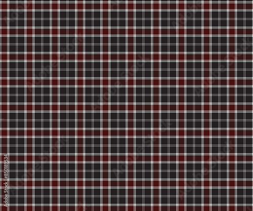 Plaid pattern, black, brown, white, seamless for textiles, and for designing clothing, skirts, pants or decorative fabric. Vector illustration.