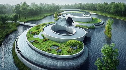 Modern urban wastewater treatment plant