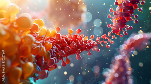 Nanoscale Drug Carriers Digital Illustration biology infection disease electron blurred background 
