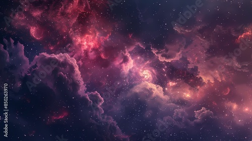 Ethereal Cosmic Landscape, Galaxies Collide