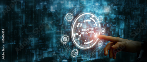 Disaster recovery concept. Restoring critical systems and data, backup and restoration procedures, proactive planning to mitigate risks and protect against potential disasters. IT system protection.