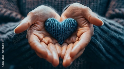 Two United Hands Hold A Fabric Heart