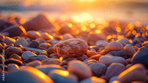 a group of rocks on a beach