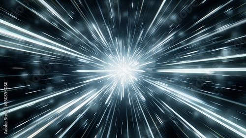 light speed effect abstract with white streaks radial