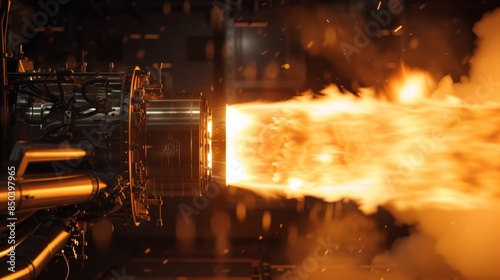 The rocket engine is a powerful machine that can propel a spacecraft into space.