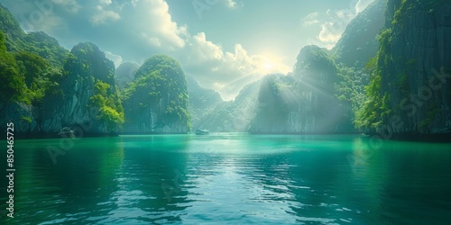 The surreal Ha Long Bay in Vietnam, featuring thousands of limestone karsts and isles in emerald waters