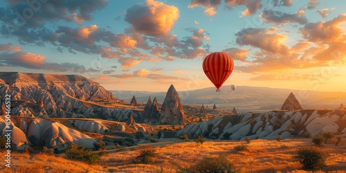 The surreal Cappadocia region in Turkey, known for its fairy-tale chimneys and cave dwellings