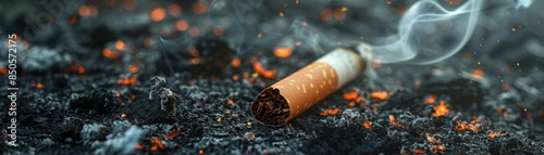 Cigarette extinguished in ashes