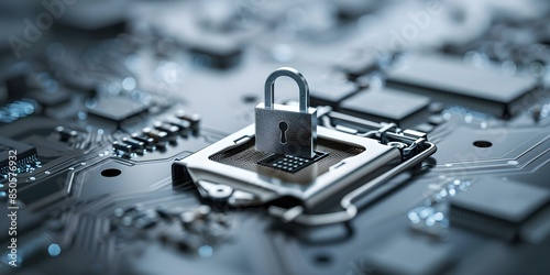 Motherboard security feature enhances trust in digital transactions by network lock. Concept Cybersecurity, Trust in Transactions, Motherboard Security, Network Lock, Digital Transactions