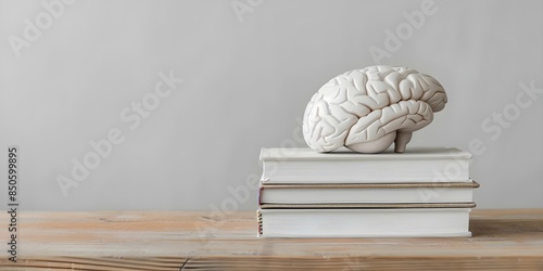 Old textbooks on vintage wooden table for neuroscience and psychology research. Concept Vintage, Old Textbooks, Neuroscience, Psychology Research, Wooden Table