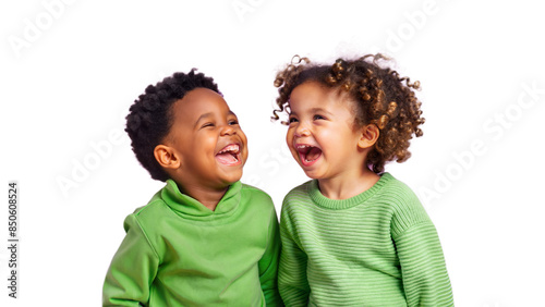 An image capturing two children engaged in playful activities together, highlighting their laughter and shared moments of happiness.