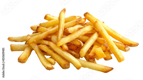 isolated french fries on transparent png background