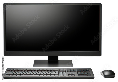 PNG Black computer screen keyboard monitor.